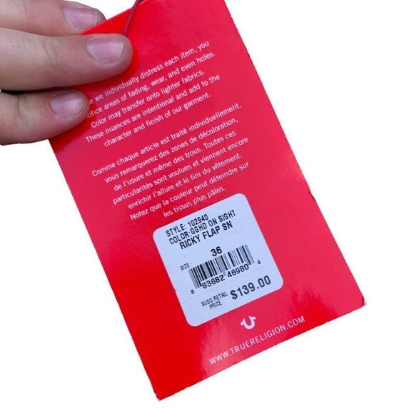 Brand New True Religion Jeans Size 36 RICKY FLAP T Blue - Picture 3 of 9